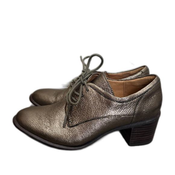Sofft Patience Copper Metallic Oxfords Block Heel Academia Twee Lace Up Size 6 - Picture 3 of 7
